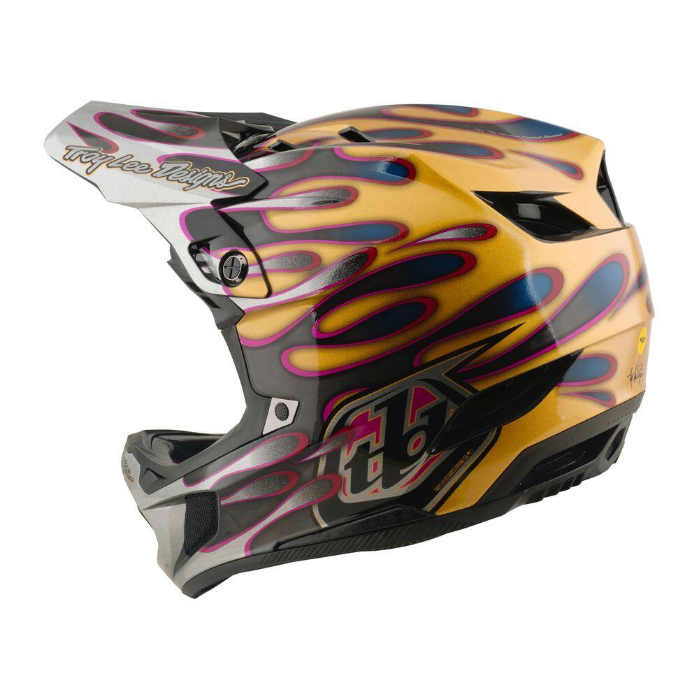 MTB-helm D4 Carbon - Overspray - Goud / Zwart 3/6