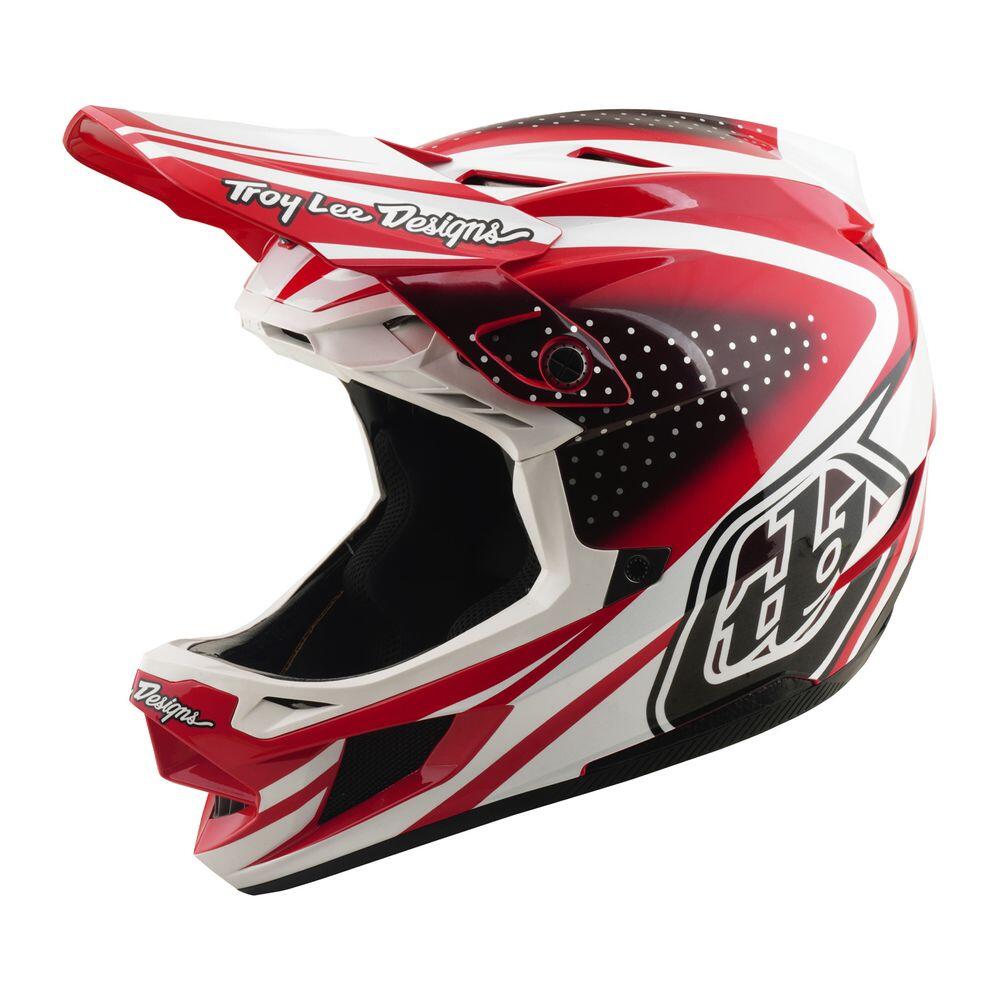 MTB-helm D4 Polyacrylite - The Line - Rood / Wit 5/6