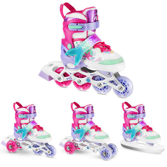 Rollers réglables 4 en 1 pour enfants Mazzy NH18150 Nils Fun