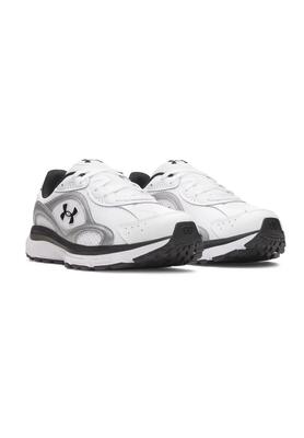 Ua tech runner herenschoen under armour wit, zilver en zwart