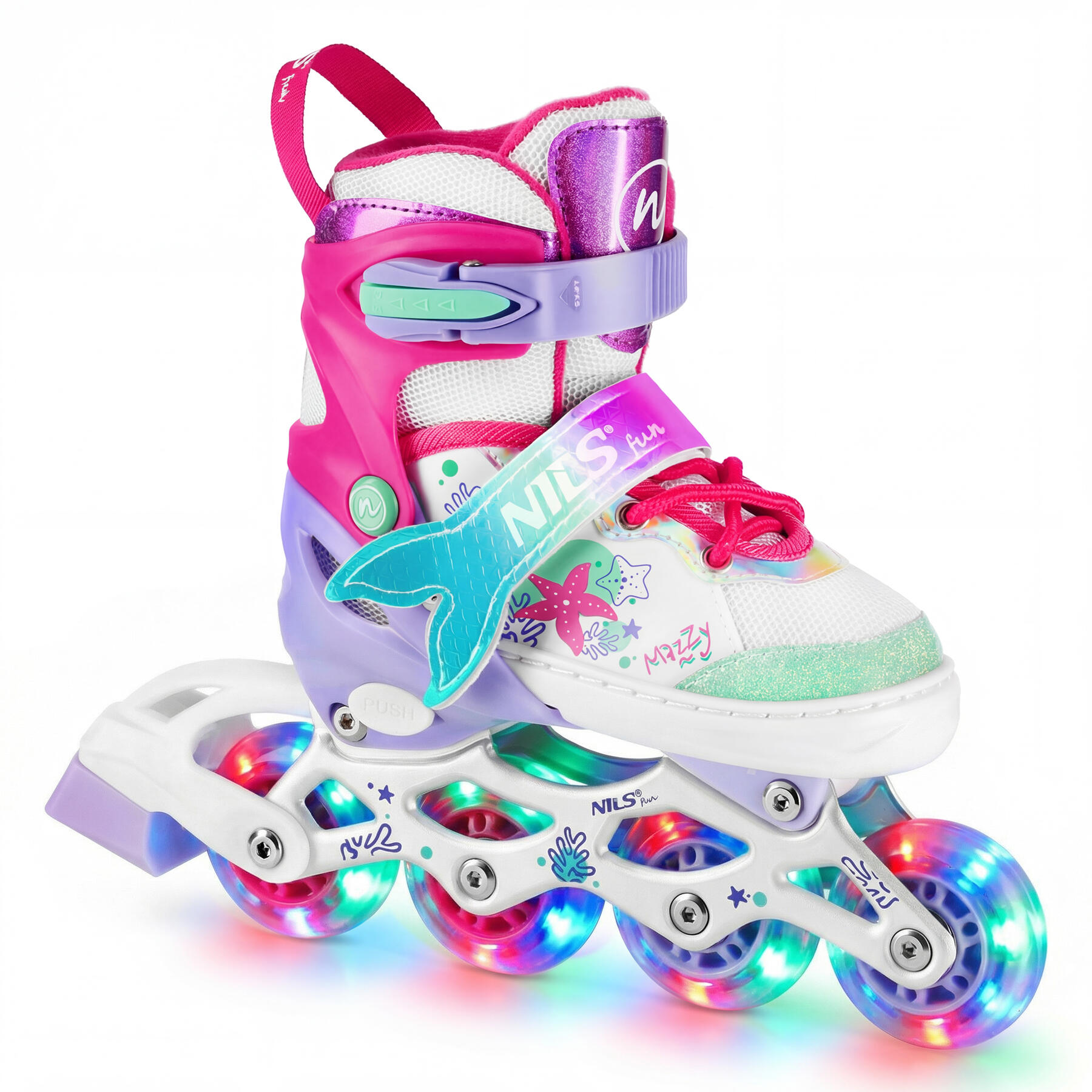 4-in-1 verstelbare inline skates voor kinderen Mazzy NH18150 Nils Fun 4/7