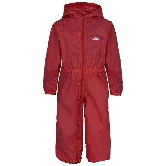 Unisex Kids Grown On Hood Waterproof Rain Suit - Button 4/5