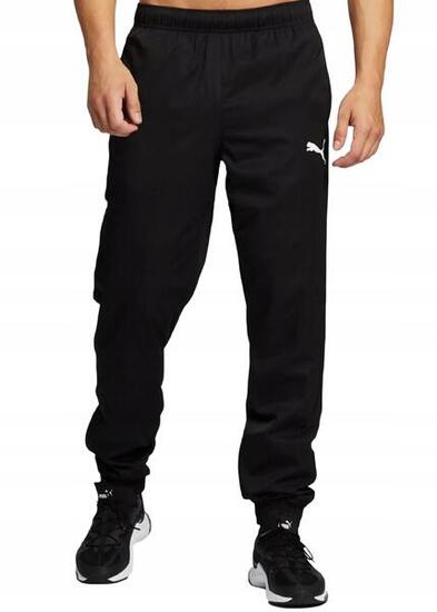 męskie spodnie sportowe dresowe treningowe czarne PUMA ACTIVE WOVEN 586733-01