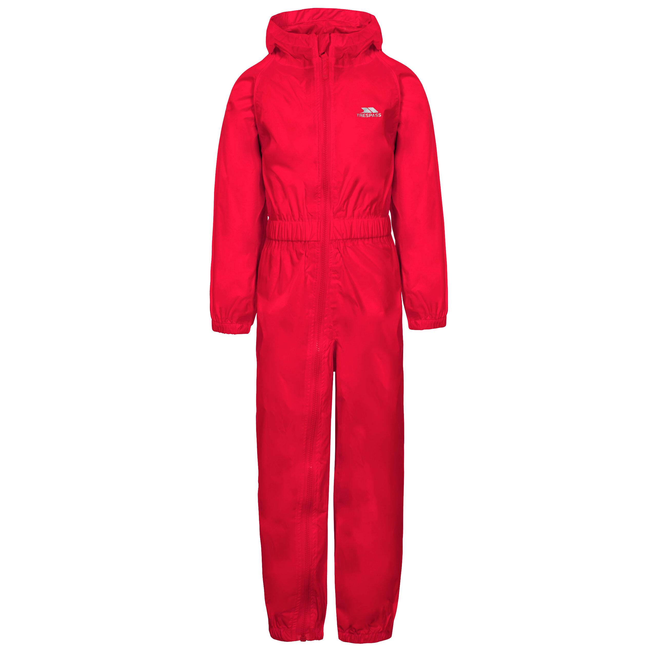 Trespass Button - Costum de ploaie unisex copii, roșu