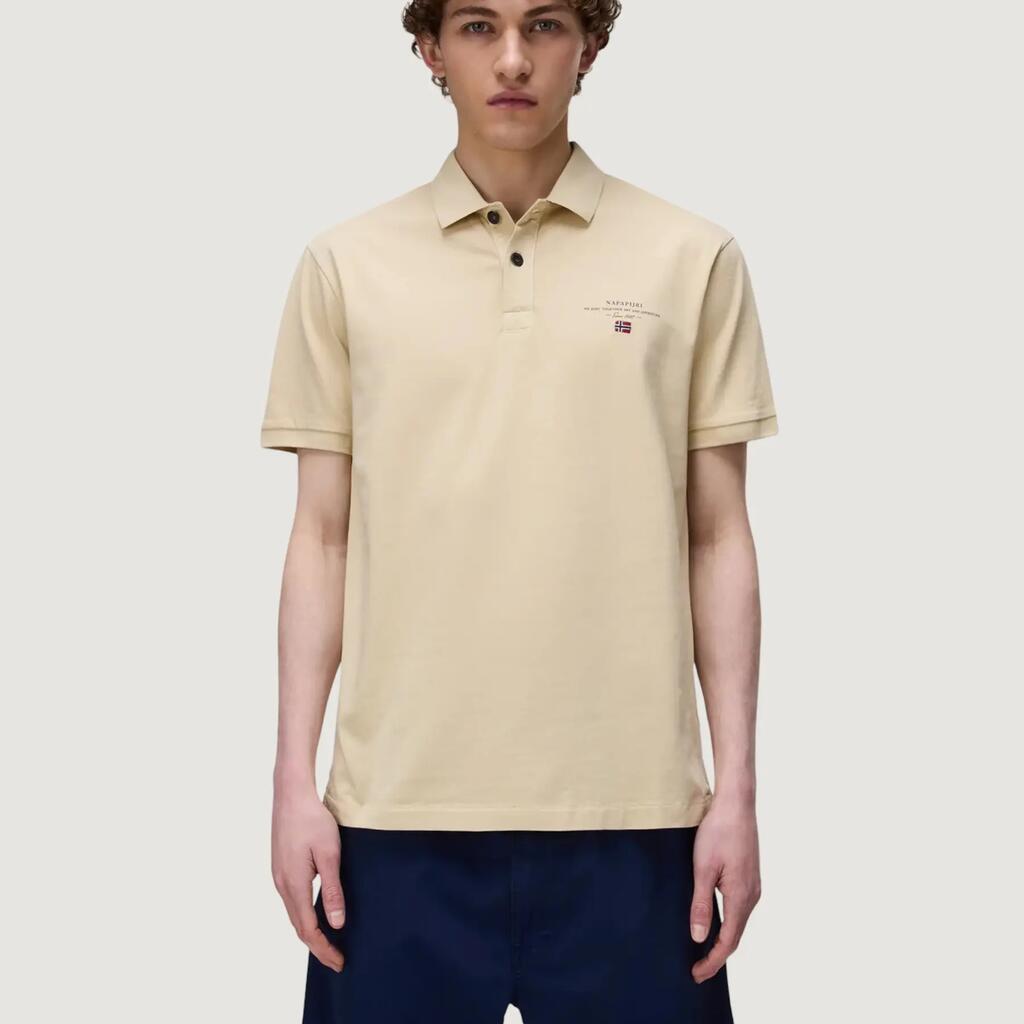 MEN'S short-sleeved polo shirt ELBAS JERSEY Cream