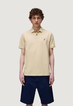 MEN'S Poloshirt kurzarm ELBAS JERSEY cremefarben