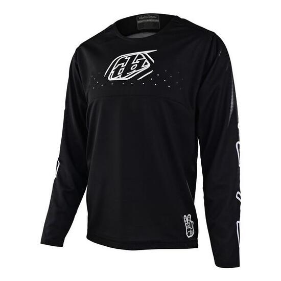 Maillot VTT SPRINT respirant à manches longues pour enfant Noir