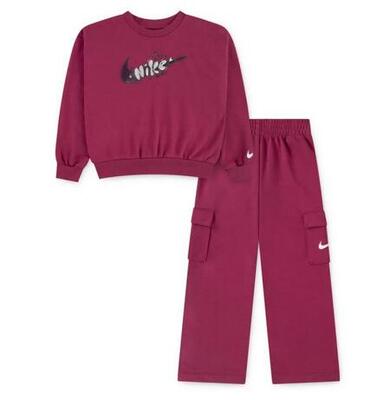 Tuta bambina nike cargo french terry - fucsia