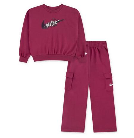 Tuta bambina nike cargo french terry - fucsia