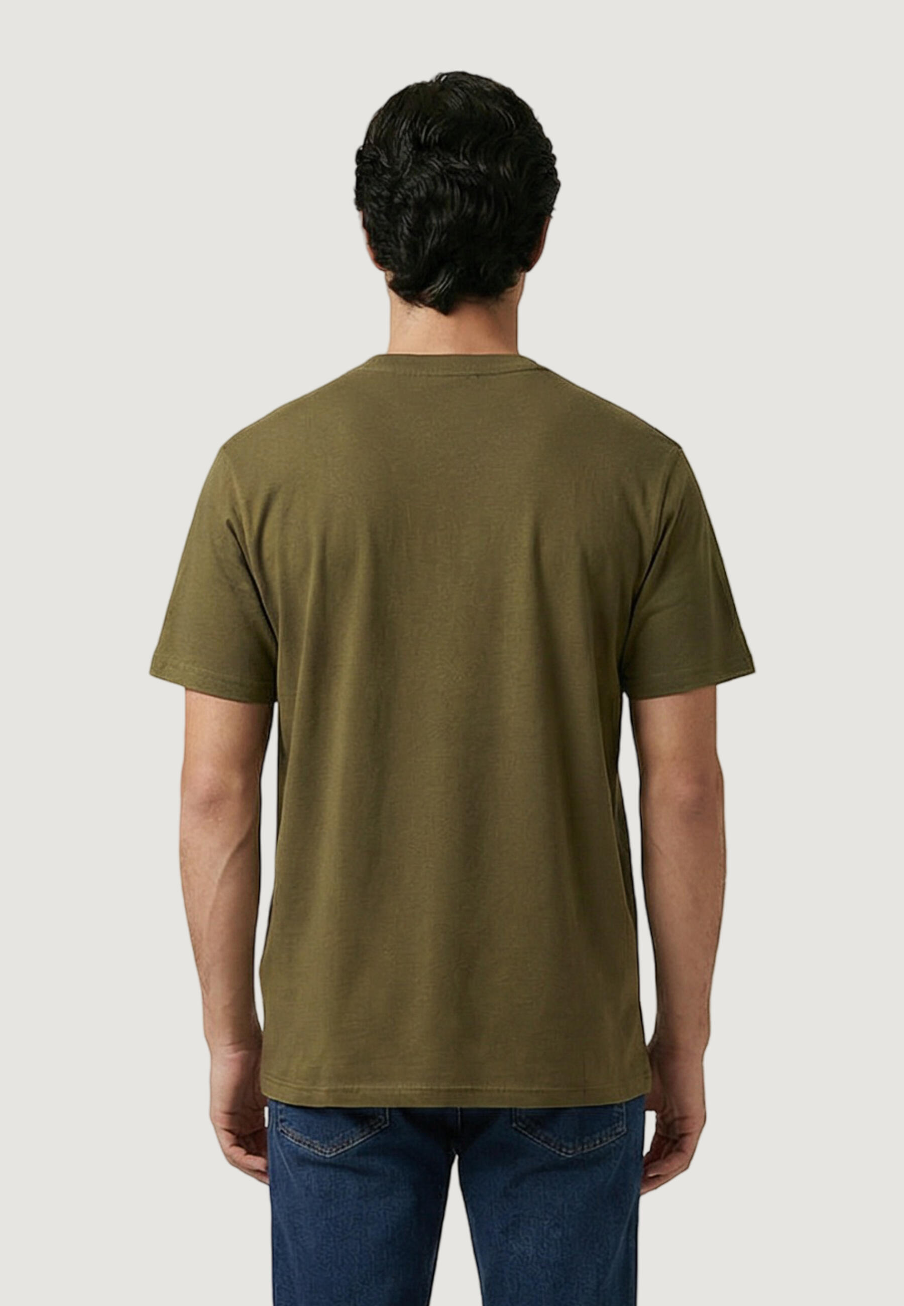 t-shirt crop top S-SMALL BOX SS HOMME olive verte 2/5