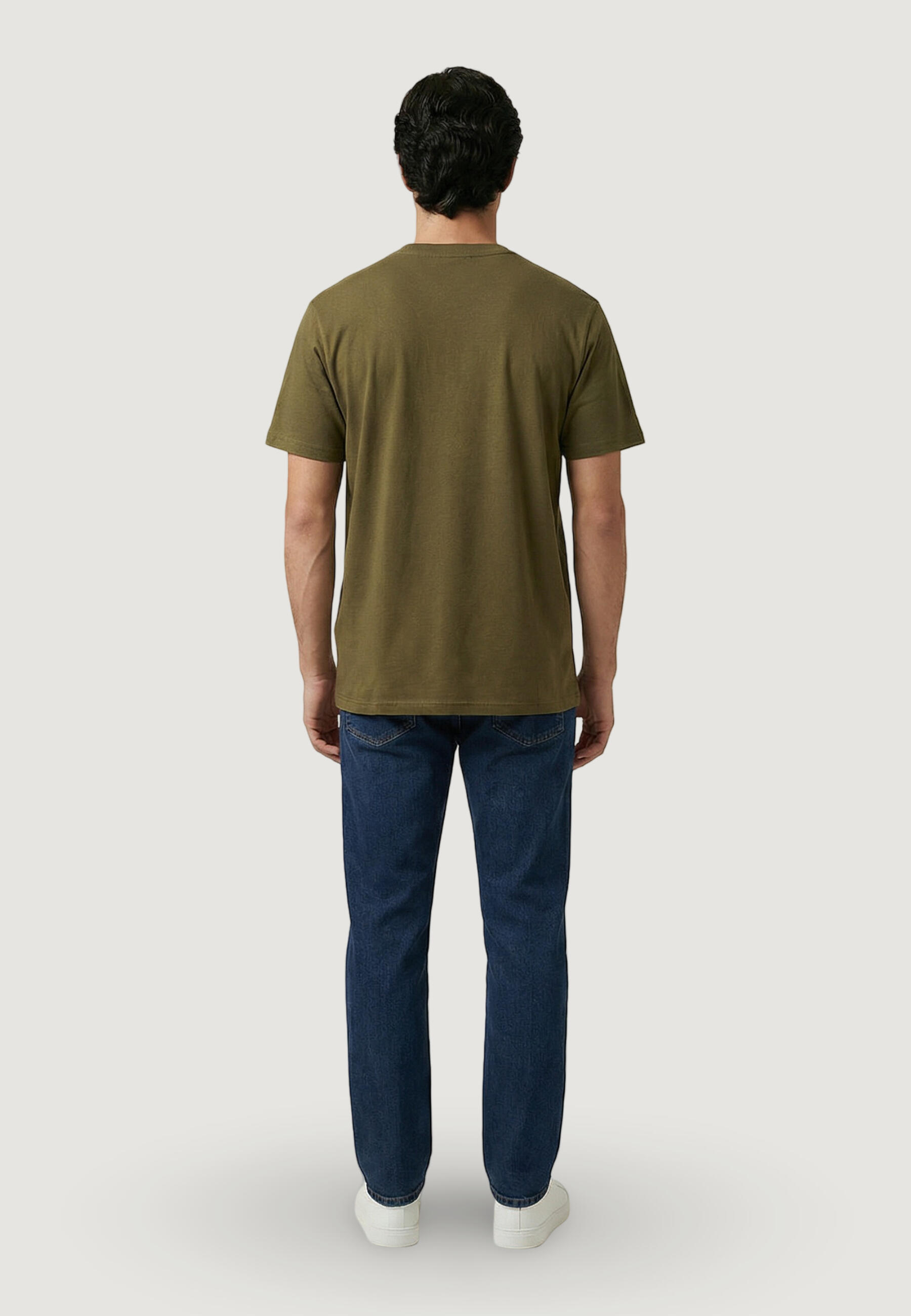 t-shirt crop top S-SMALL BOX SS HOMME olive verte 4/5
