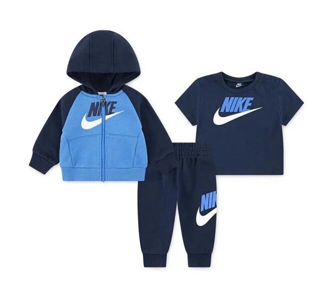 Tuta bambino nike color blocked hbr jogger set - blu 1/2