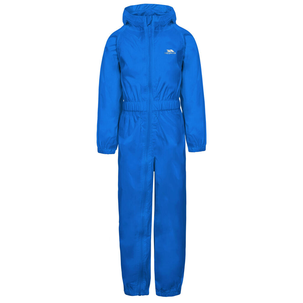 Unisex Kids Elasticated Cuffs And Ankles Waterproof Rain Suit - Button
