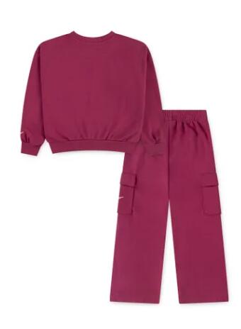 Tuta bambina nike cargo french terry - fucsia 2/4