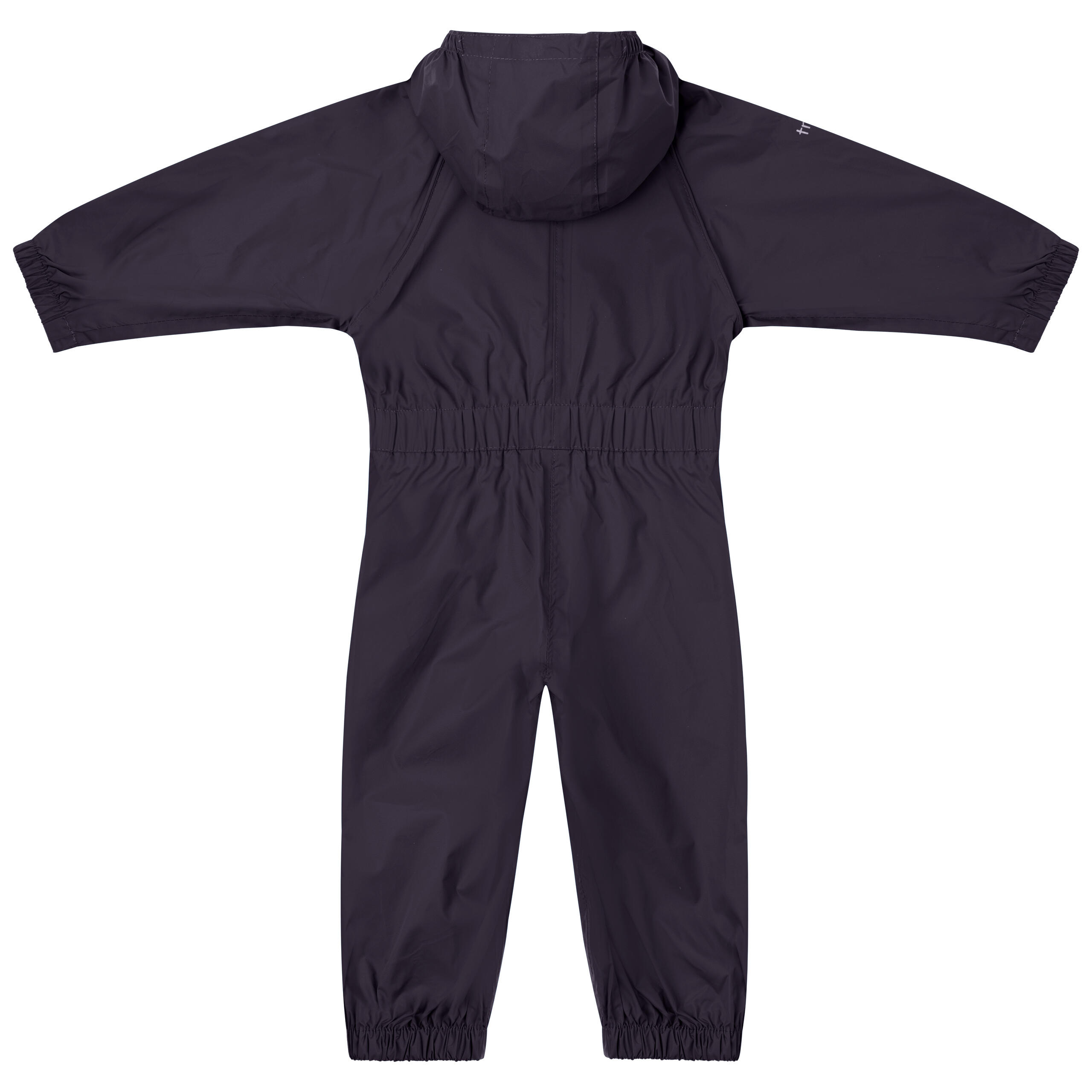 Unisex Kids Grown On Hood Waterproof Rain Suit - Button 3/5