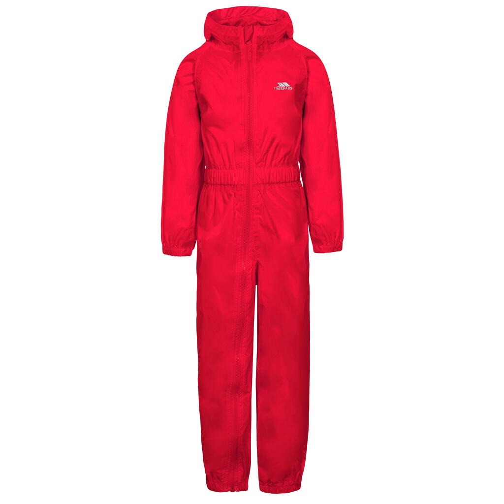 Unisex Kids Elasticated Cuffs And Ankles Waterproof Rain Suit - Button