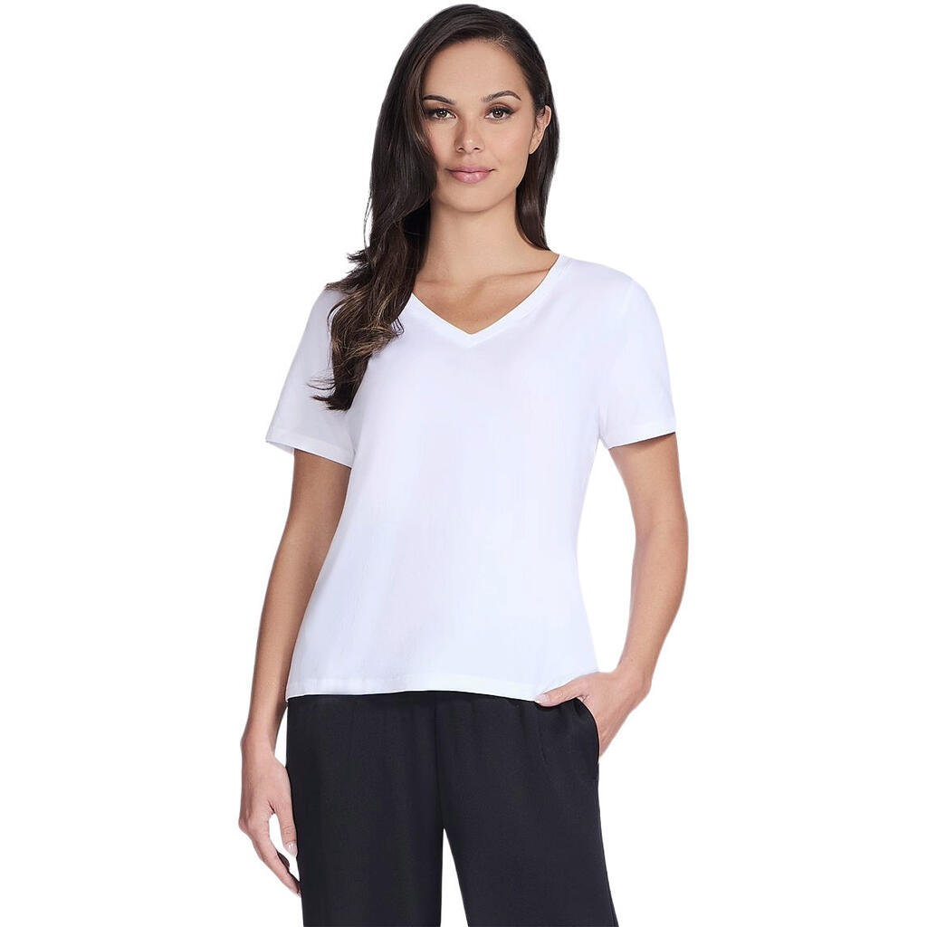 Тениска Skechers Pima V-Neck Tee, Бял, Жени