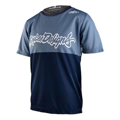 Maglia Bici MTB FLOWLINE casual a manica corta per bambino Blu