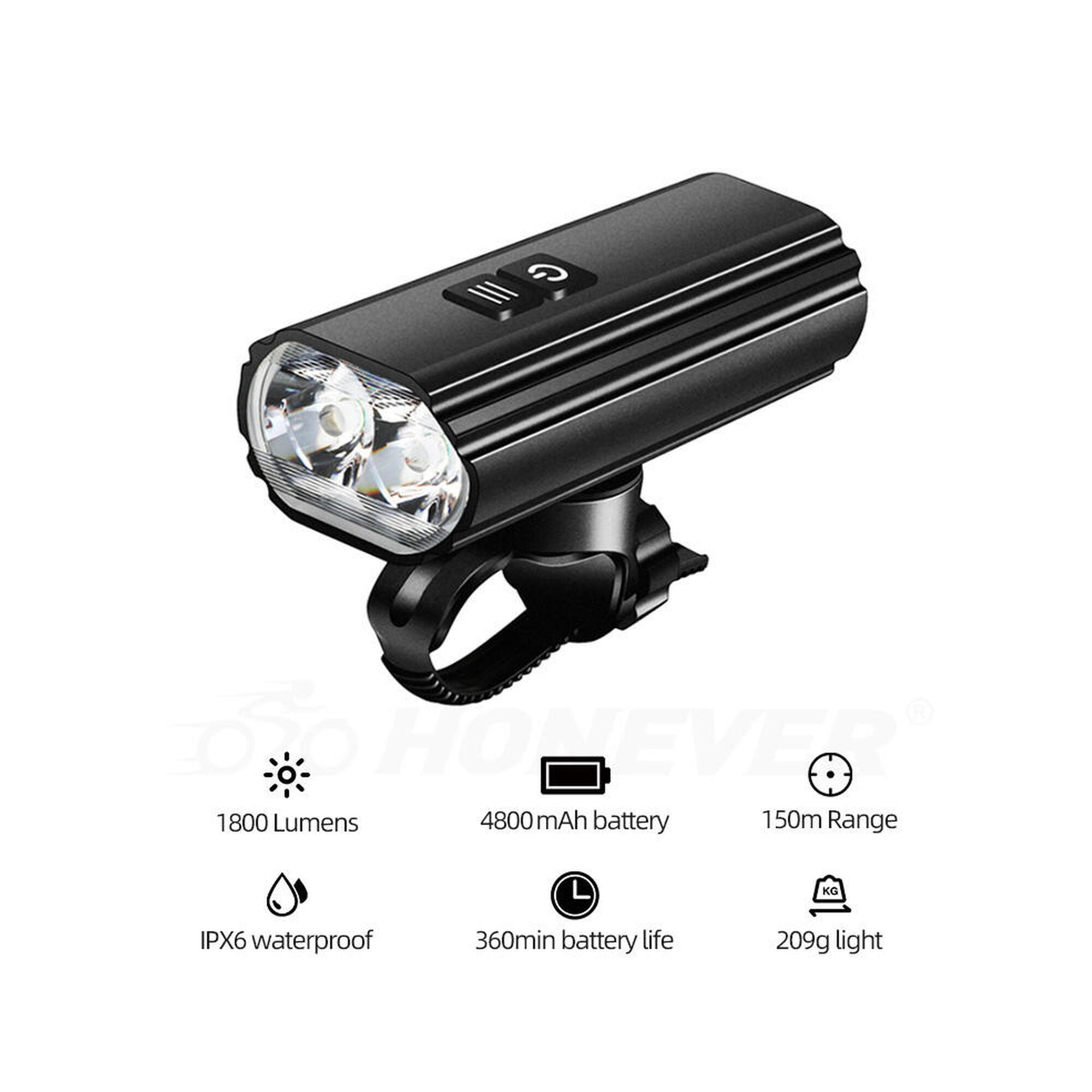 Far Carsons 1800 Lumeni, reincarcabil USB, 5 moduri, aluminiu