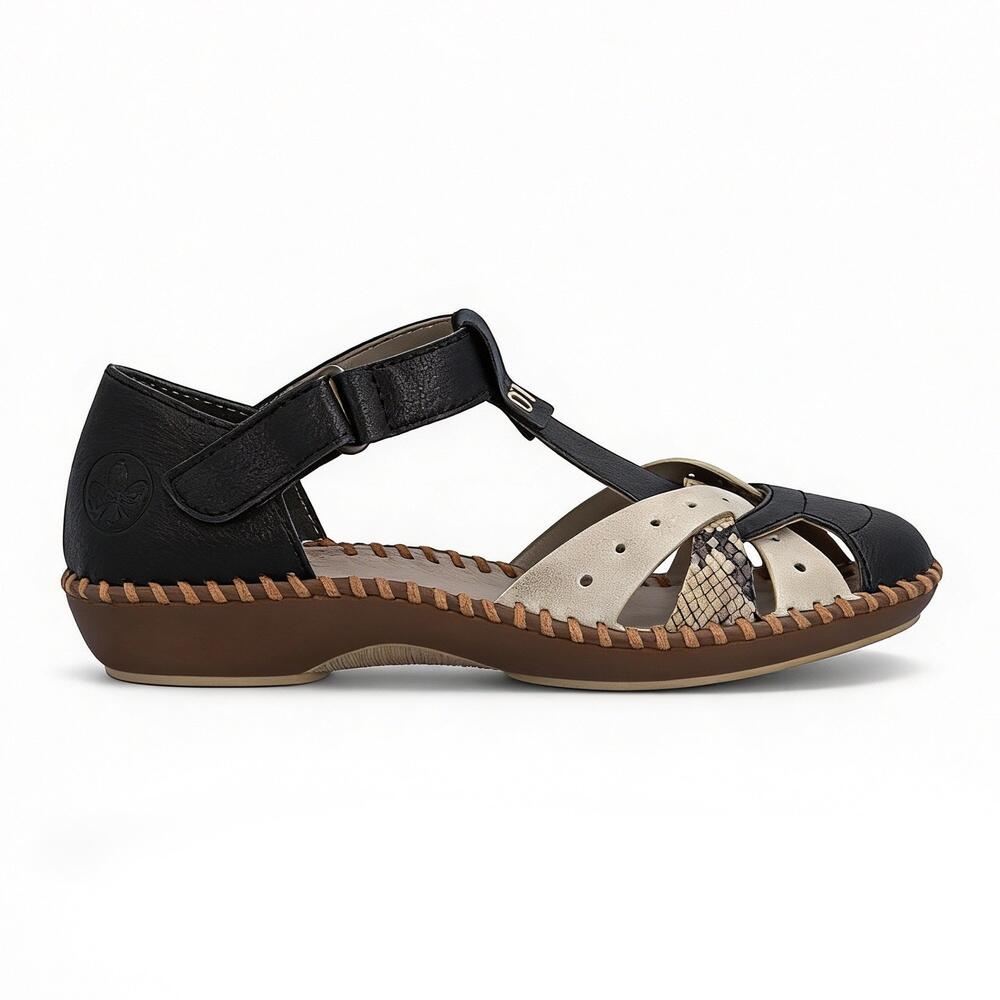Womens T-strap Sandals Poolside Touch Fasten Desideria