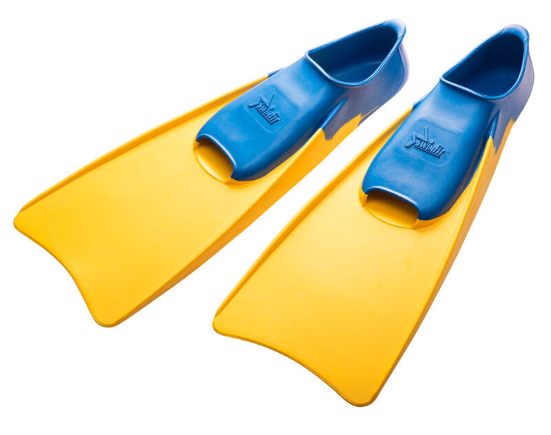 Swimfit Glide Rubber Fins - 9-11 - Yellow / Blue