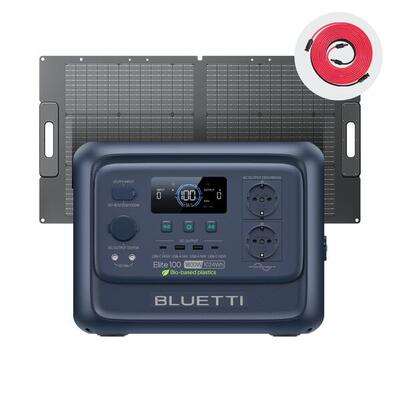 Bluetti elite 100v2 1800w/1024wh zonnegenerator met 100w zonnepaneel