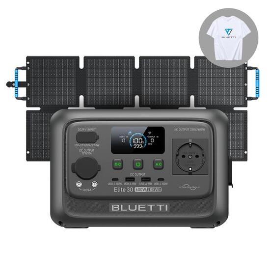 Generatore solare BLUETTI Elite 30 V2 600W + pannello solare 60W per campeggio