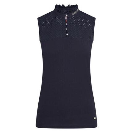 Ärmelloses Reit-Poloshirt, Mädchen Imperial Riding Camee