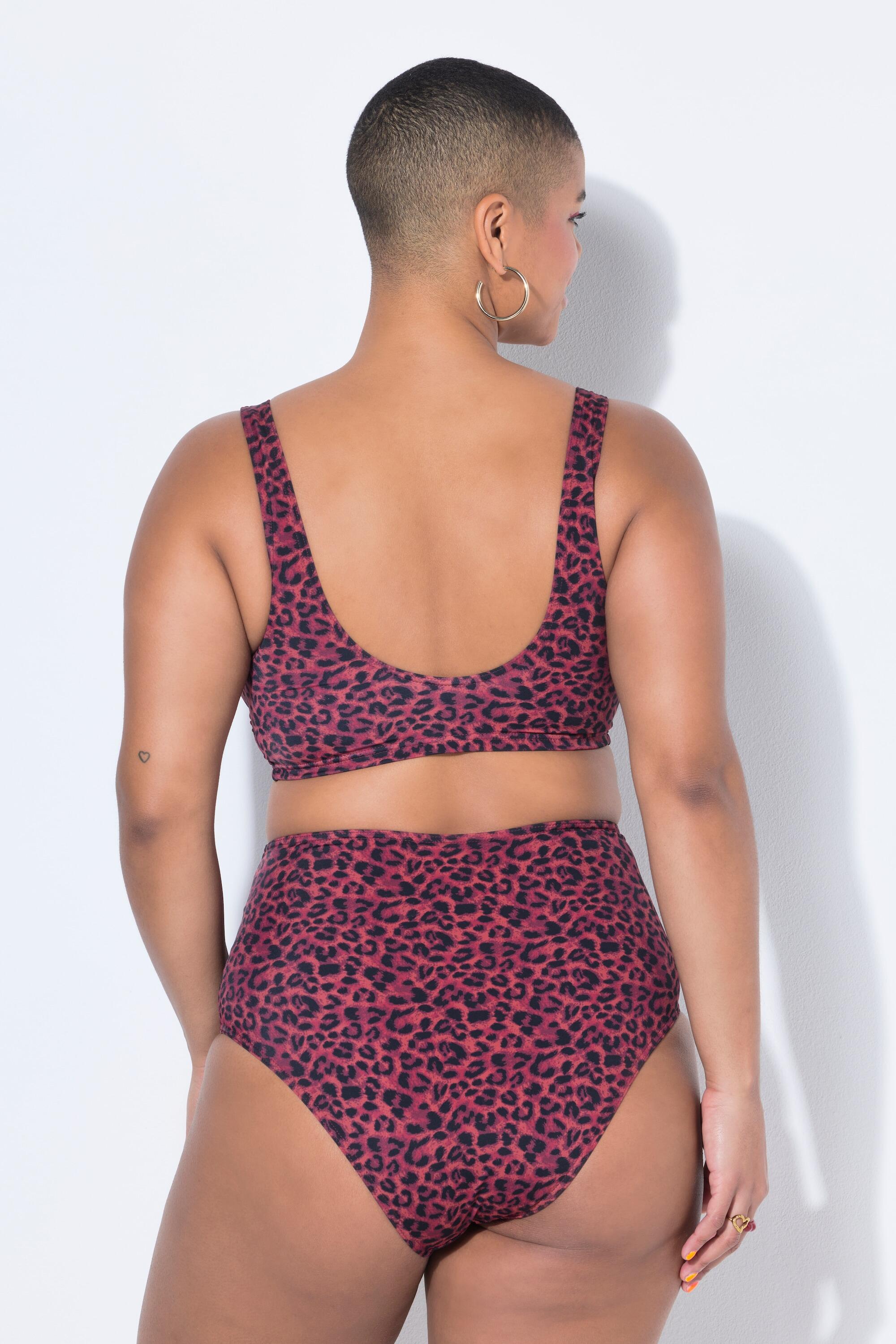 Femme Haut de bikini drapé bonnets souples imprimé léopard coloré 2/4