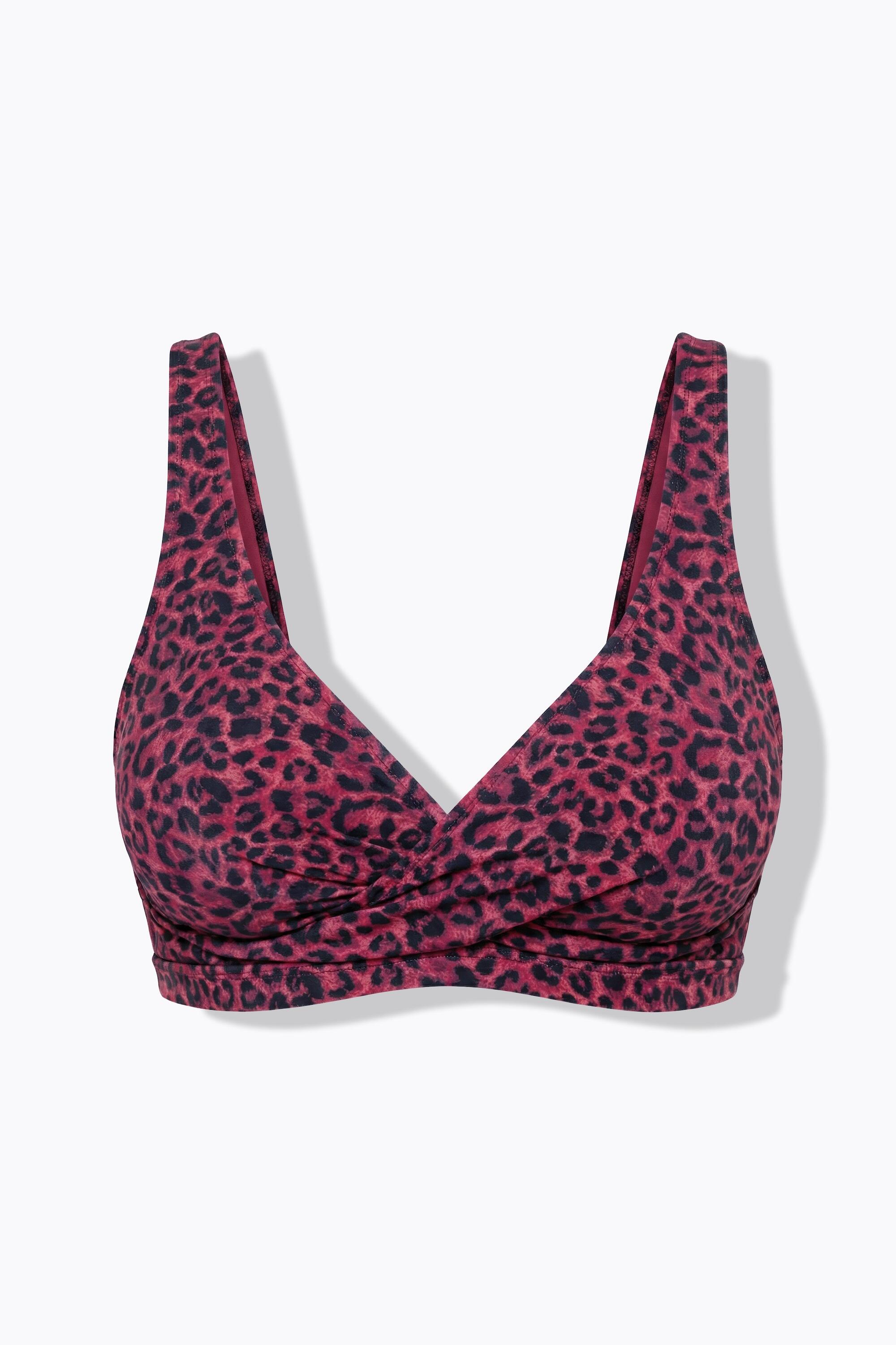Femme Haut de bikini drapé bonnets souples imprimé léopard coloré 4/4