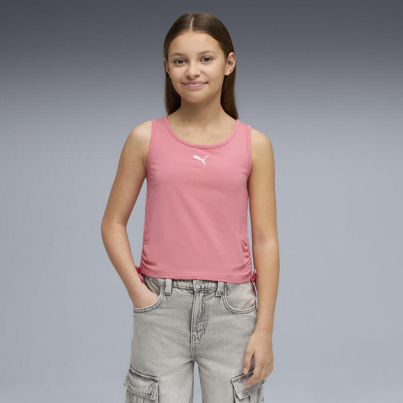 Maiou fete croială slim șnururi laterale Essentials Slim Knotted, negru PUMA