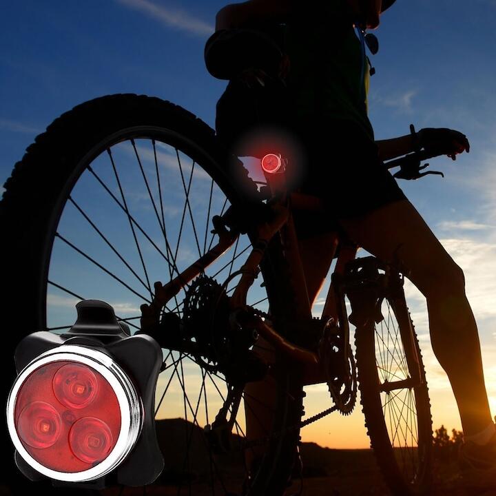 Stop spate 3 LED, reincarcabil USB, 4 moduri luminare