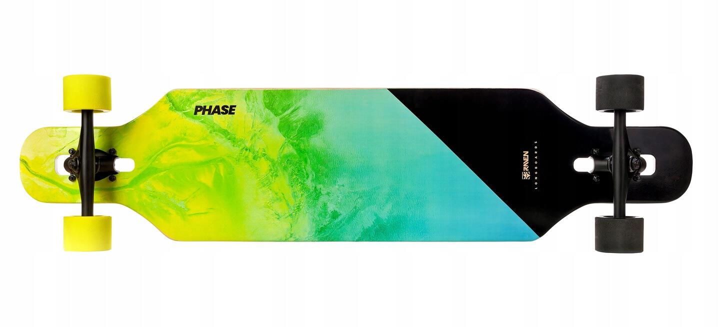 Monopatín Longboard Phase ABEC9 Negro/Lima/Azul 3/7