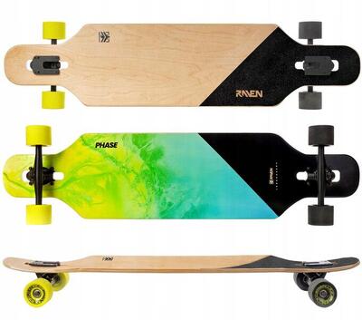 Longboard phase lime/blauw/zwart