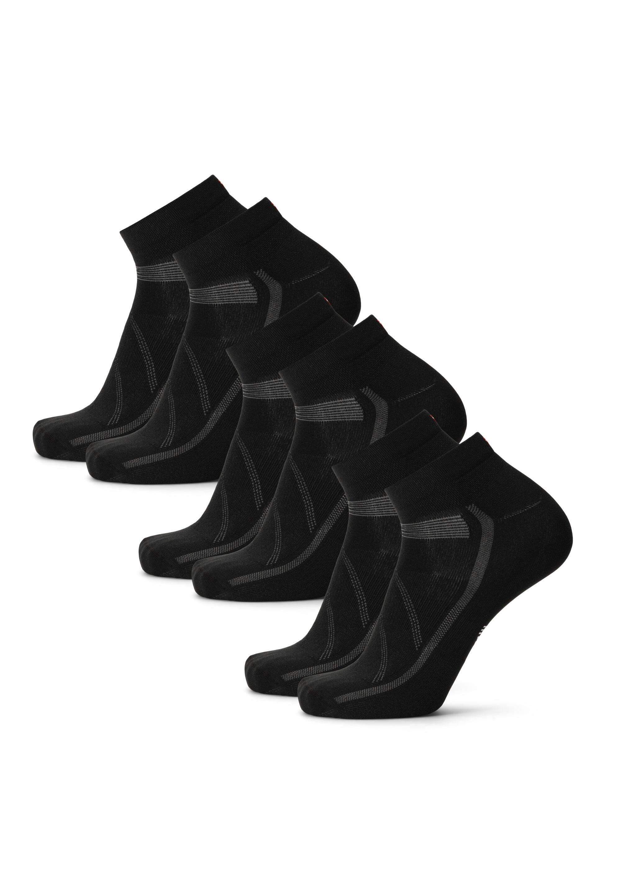Meias de ciclismo estrada corte baixo 3 pares secagem rápida anti-bolhas 3/5
