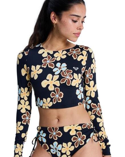 Lycra manches longues cropped THE BEACH BABE Noir Femme