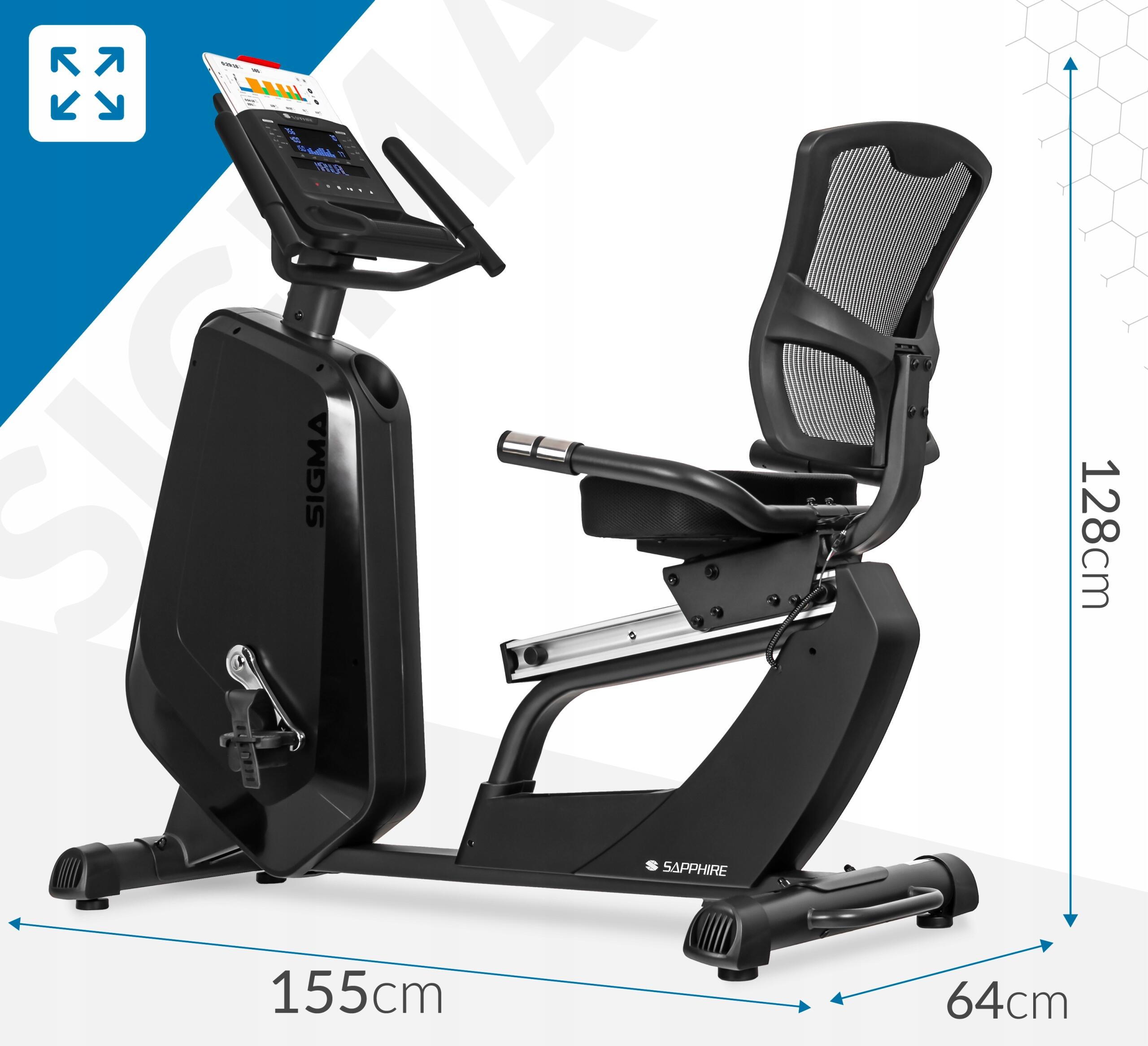 Rower elektromagnetyczny Sapphire SG-9050RB Sigma poziomy Bluetooth Aplikacje 7/7