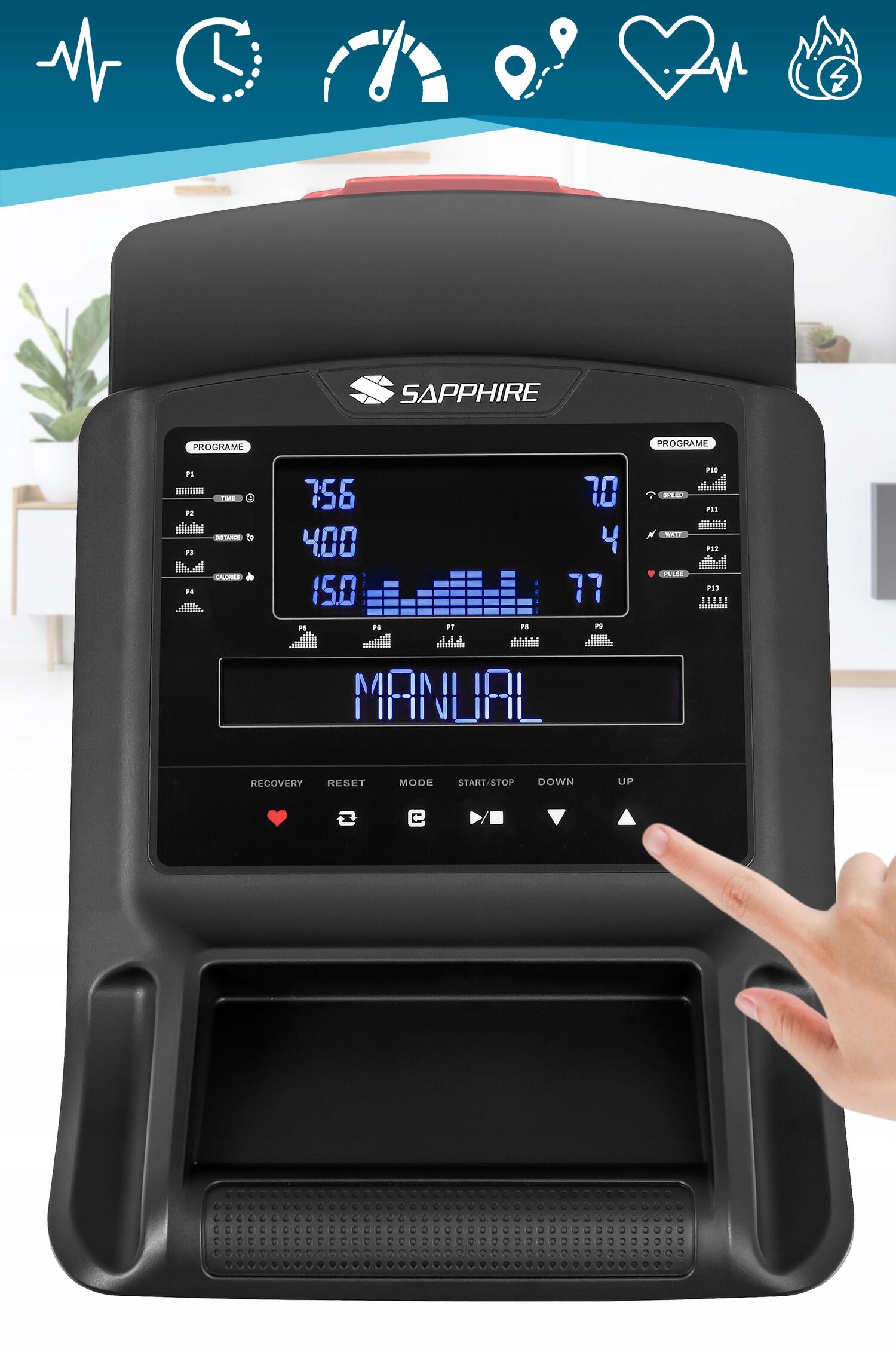 Rower elektromagnetyczny Sapphire SG-9050RB Sigma poziomy Bluetooth Aplikacje 6/7