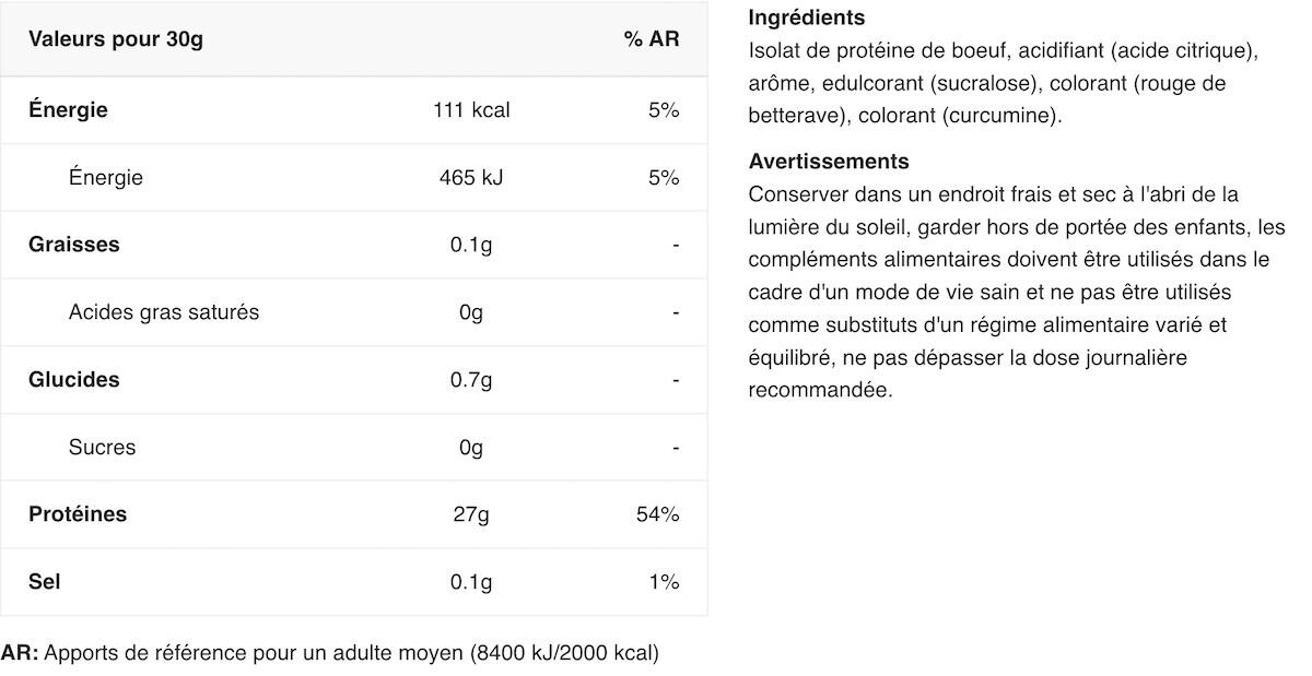 Protéine de bœuf - Beef-XP Clear Beef Protein - Cerise et Pomme 2/3