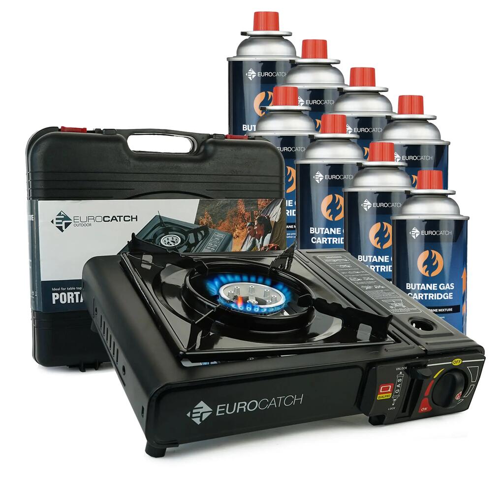 Portable Gas Cooker - Carry Case - Includes 8 Gas Cartridges