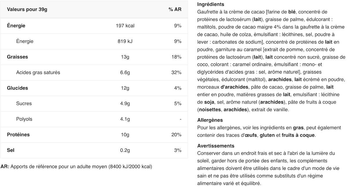Gaufrettes protéinées - Protein Wafer - Chocolat au Lait et Cacahuète 2/3