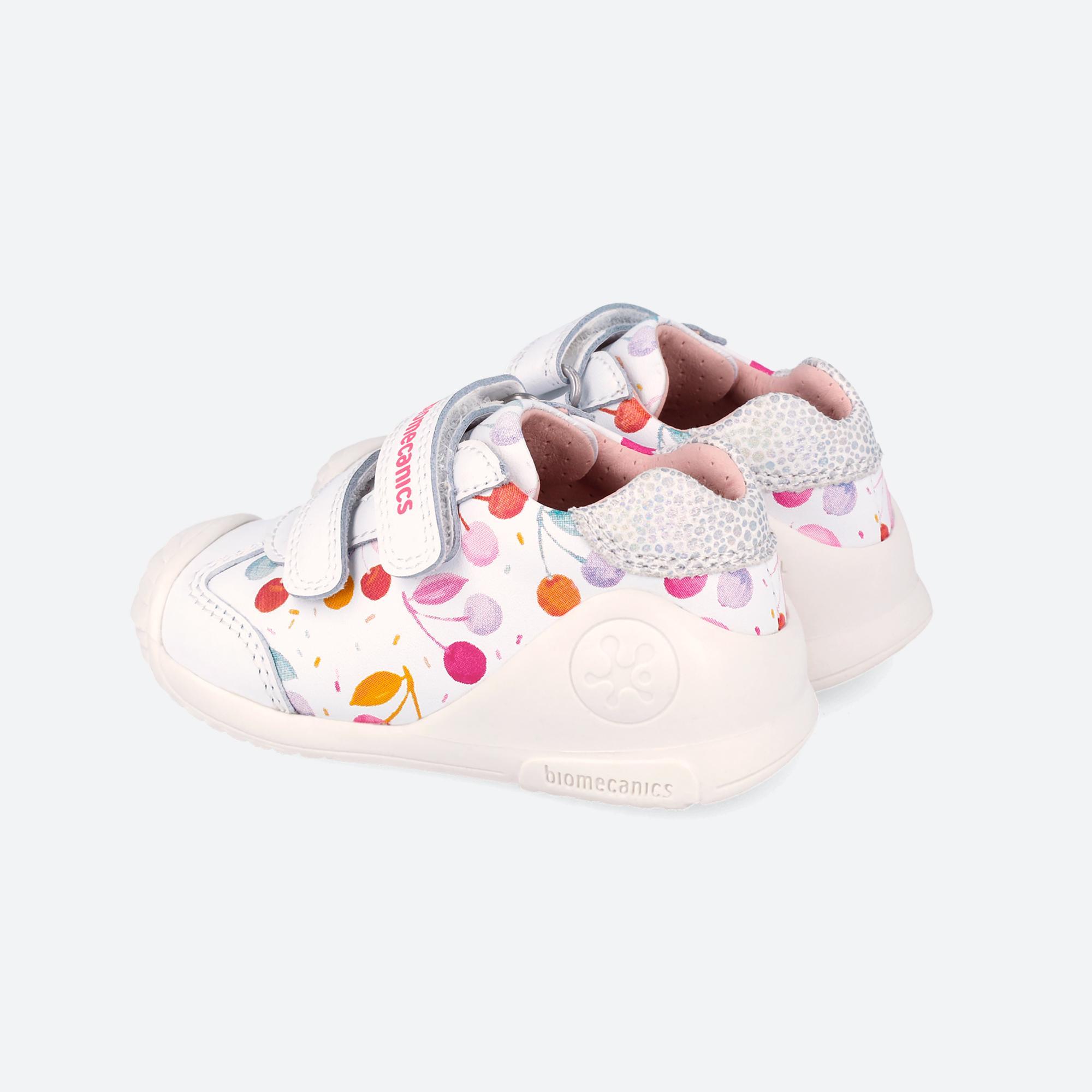 Sapatilhas Primeiros Passos Bebé Biomecanics 262102b Brancas com Velcro 3/6