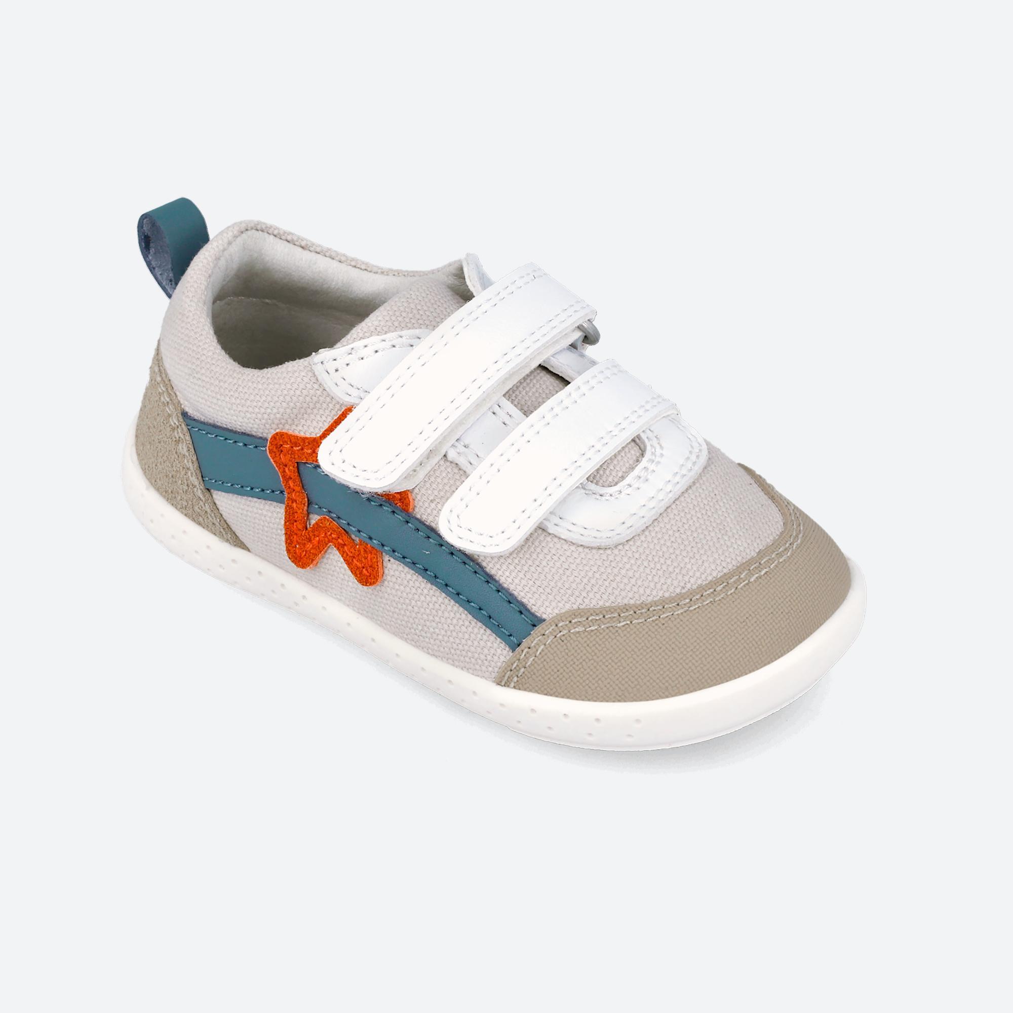 Sapatilhas Barefoot Bebé Garvalín 262336b em Cru com Velcro 2/4