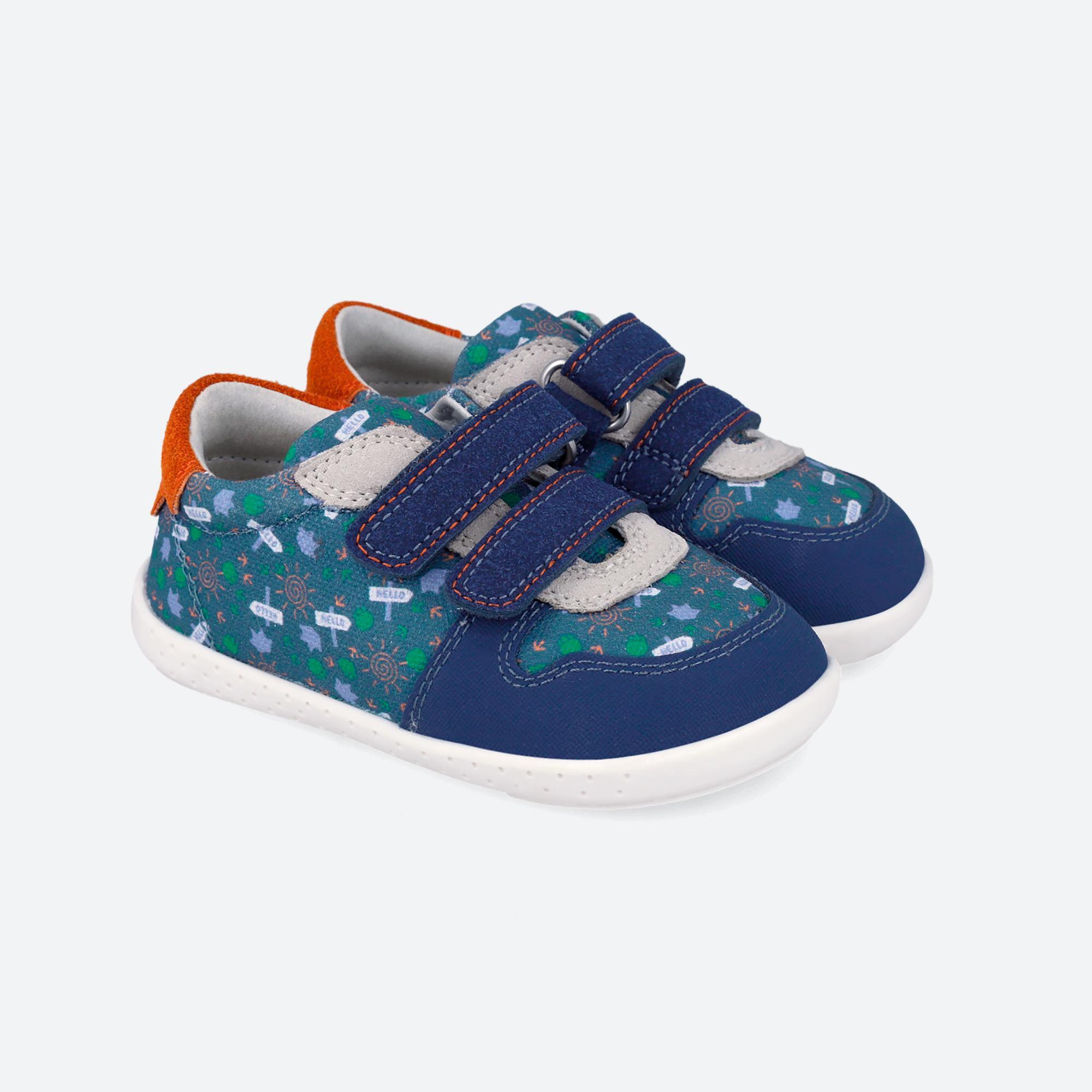 Zapatillas Barefoot Bebé Garvalín 262339A Azules Cierre Adherente 2/7
