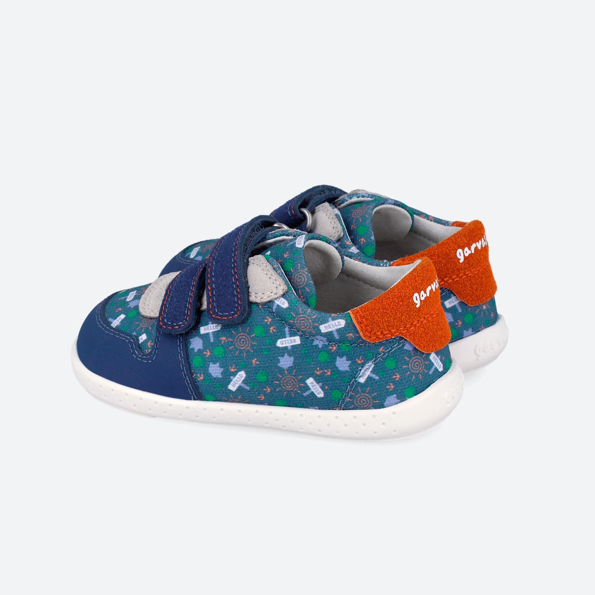 Zapatillas Barefoot Bebé Garvalín 262339A Azules Cierre Adherente 5/7
