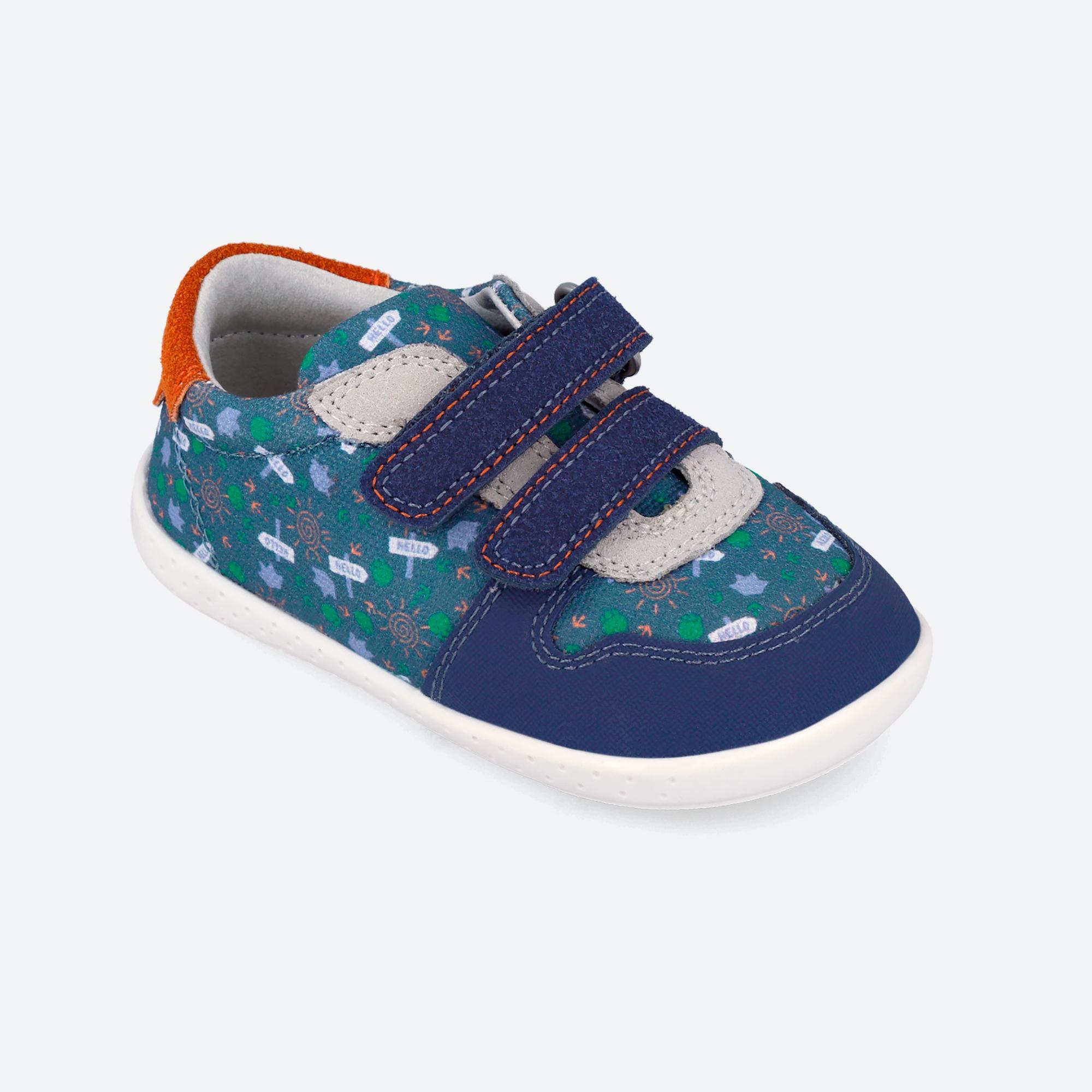 Zapatillas Barefoot Bebé Garvalín 262339A Azules Cierre Adherente 4/7