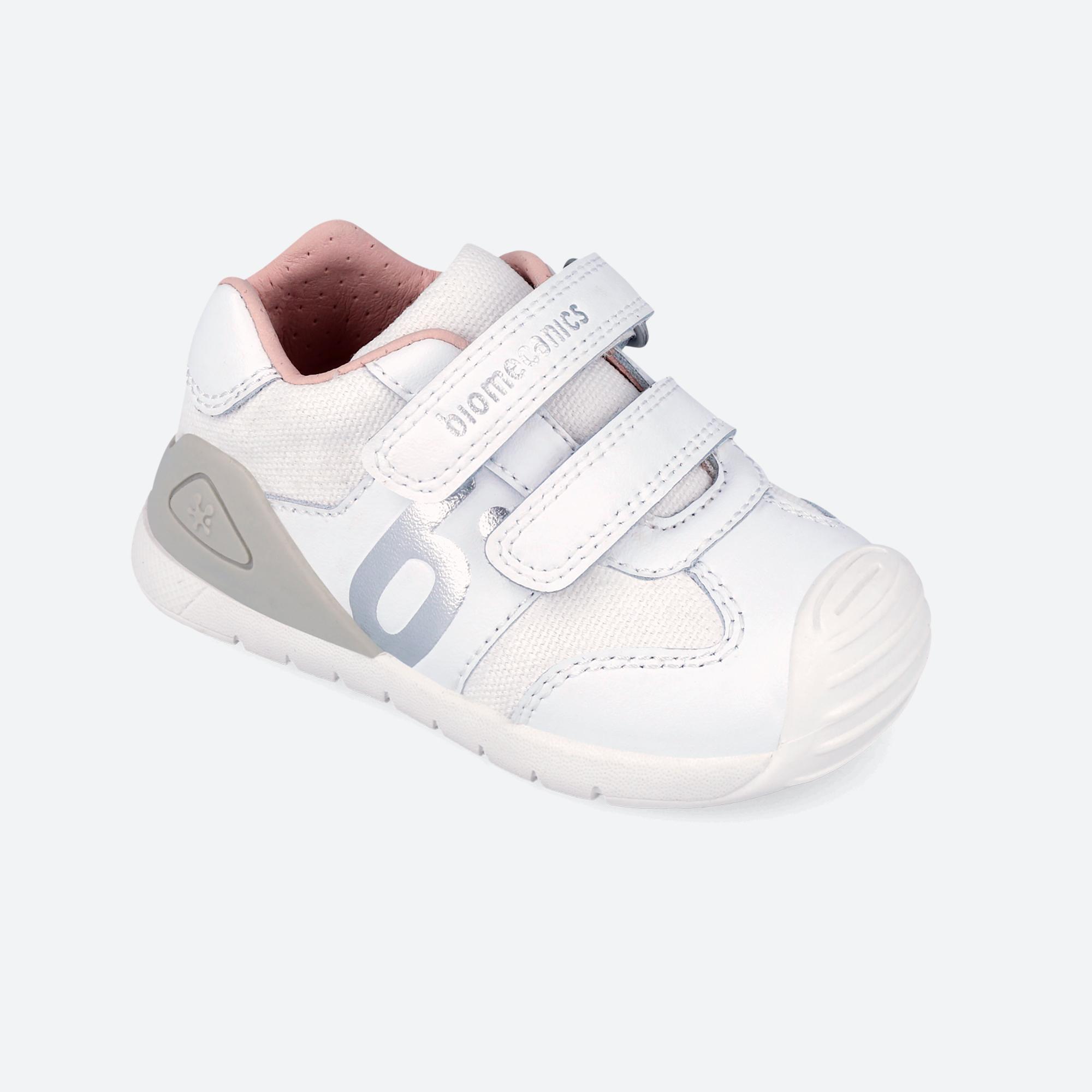 Zapatillas Primeros Pasos Bebé Biomecanics 262121D BLancas Cierre Adherente 4/6