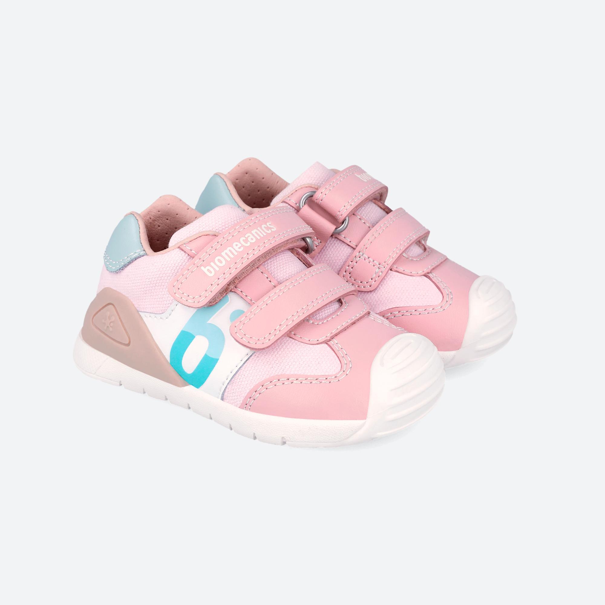 Sapatilhas Primeiros Passos Bebé Biomecanics 262121c _rosas com Velcro 2/6