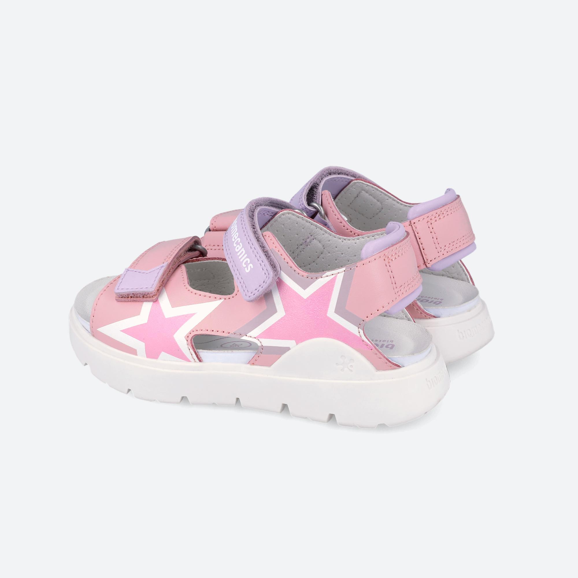 Sandalias Niña Biomecanics 262222A Rosas Cierre Adherente 3/6