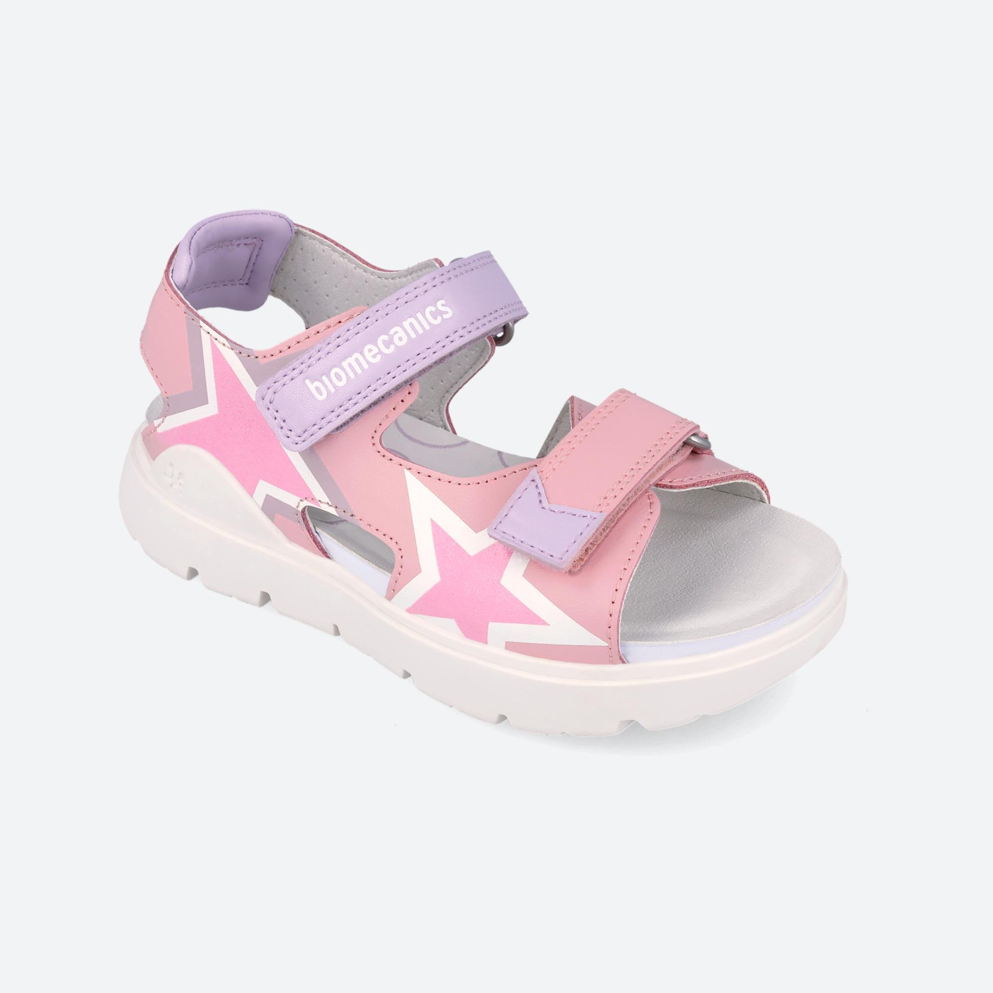 Sandalias Niña Biomecanics 262222A Rosas Cierre Adherente 4/6